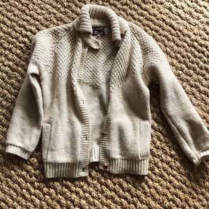 Wool Fisherman Sweater Cardigan